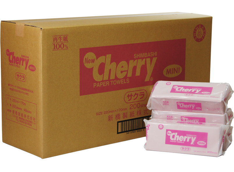ペーパータオル ニューチェリーサクラミニタオル 200枚 48パック