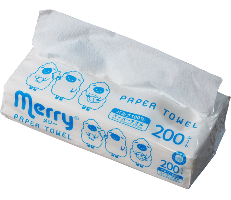 ペーパータオル メリータオル パルプ100％ 200枚 48パック